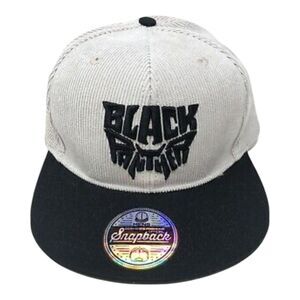 Marvel Hat Cap Mens Light Gray One Size Black Panther Corduroy Snapback Casual
